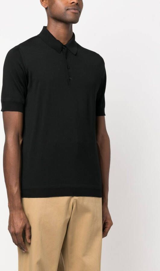 GOES BOTANICAL Poloshirt van merinowol Zwart