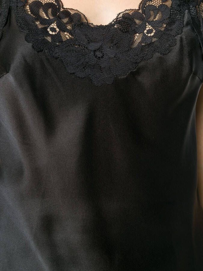 Gold Hawk cami-top met kanten boord Zwart