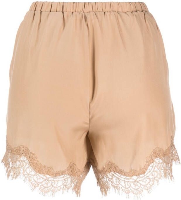 Gold Hawk Shorts met kant Beige