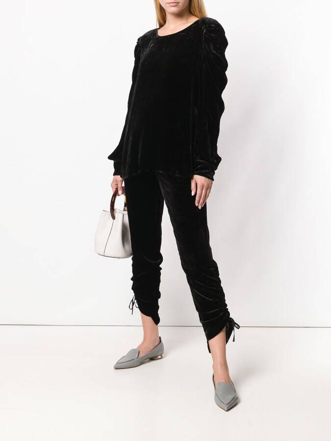 Gold Hawk cropped broek met samengetrokken zijkanten Zwart