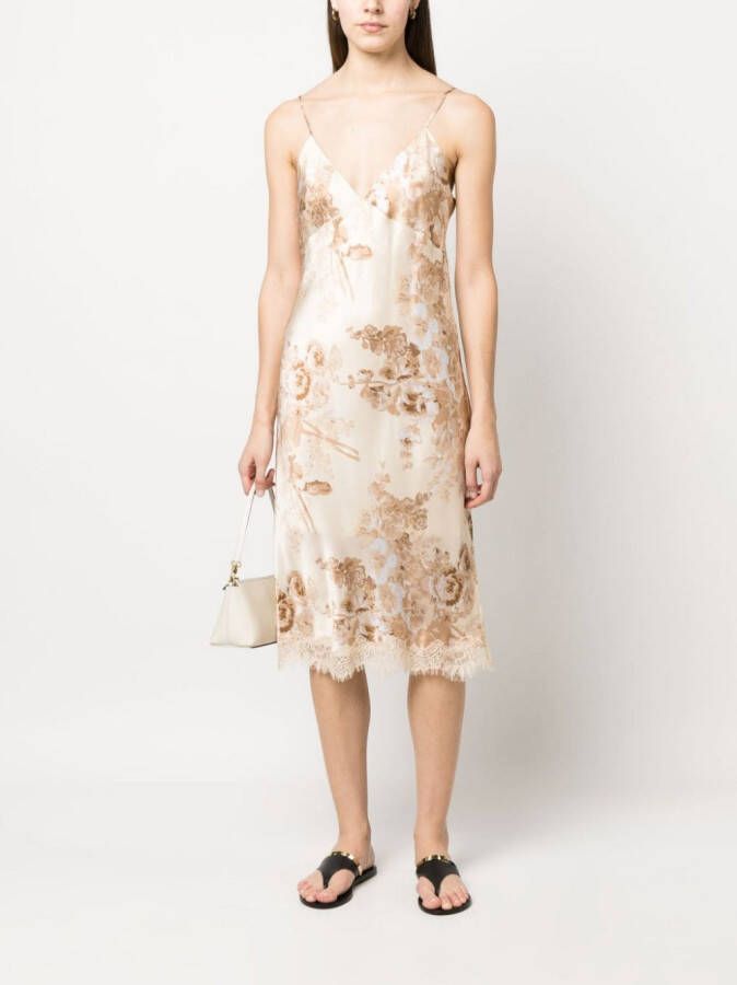 Gold Hawk Zijden jurk Beige