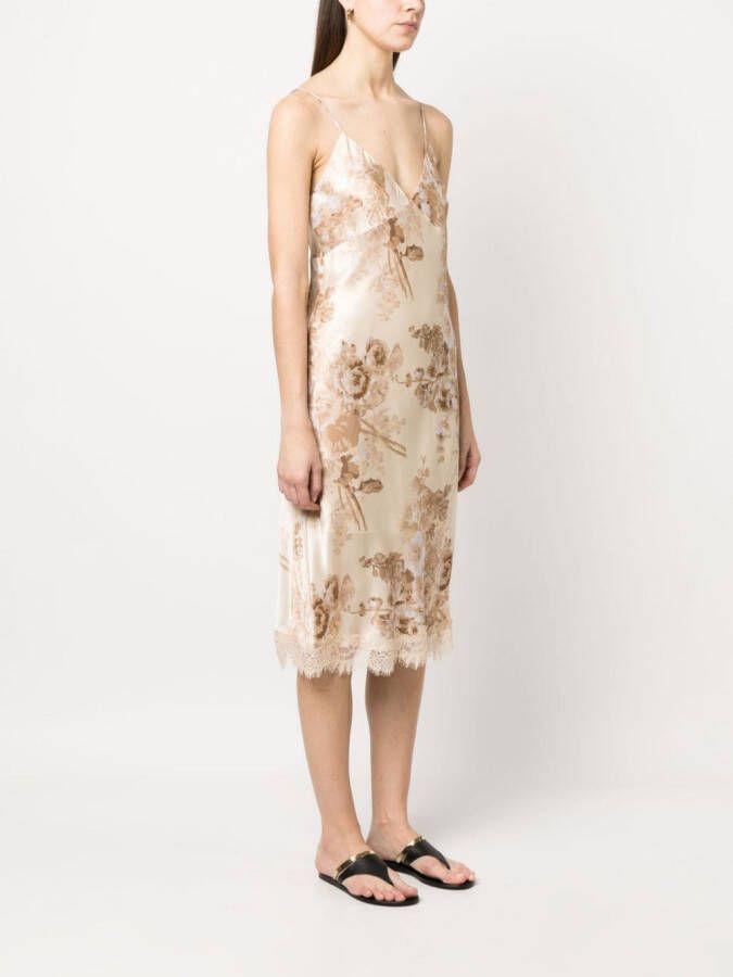 Gold Hawk Zijden jurk Beige