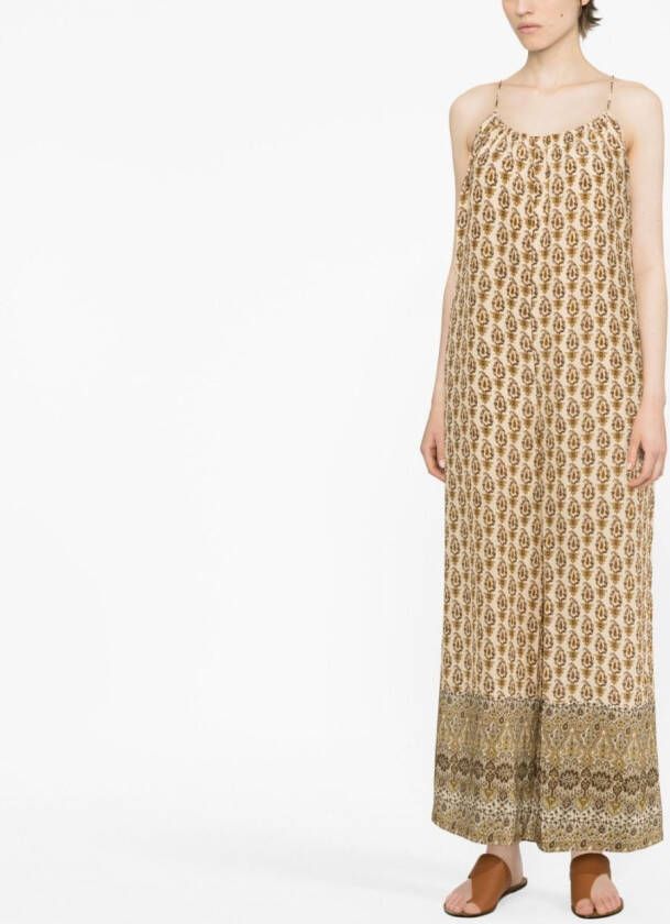 Gold Hawk Zijden jumpsuit Beige