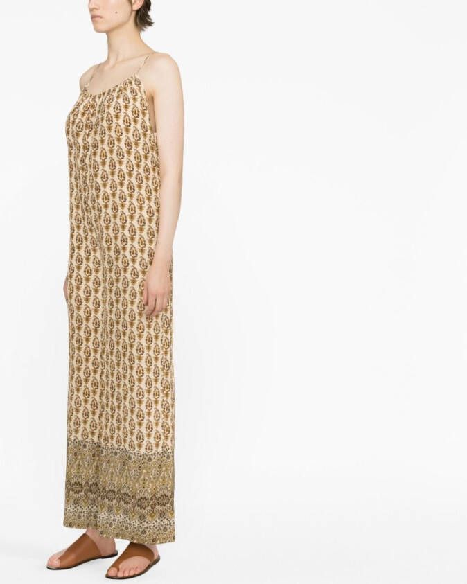 Gold Hawk Zijden jumpsuit Beige