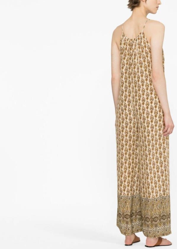 Gold Hawk Zijden jumpsuit Beige