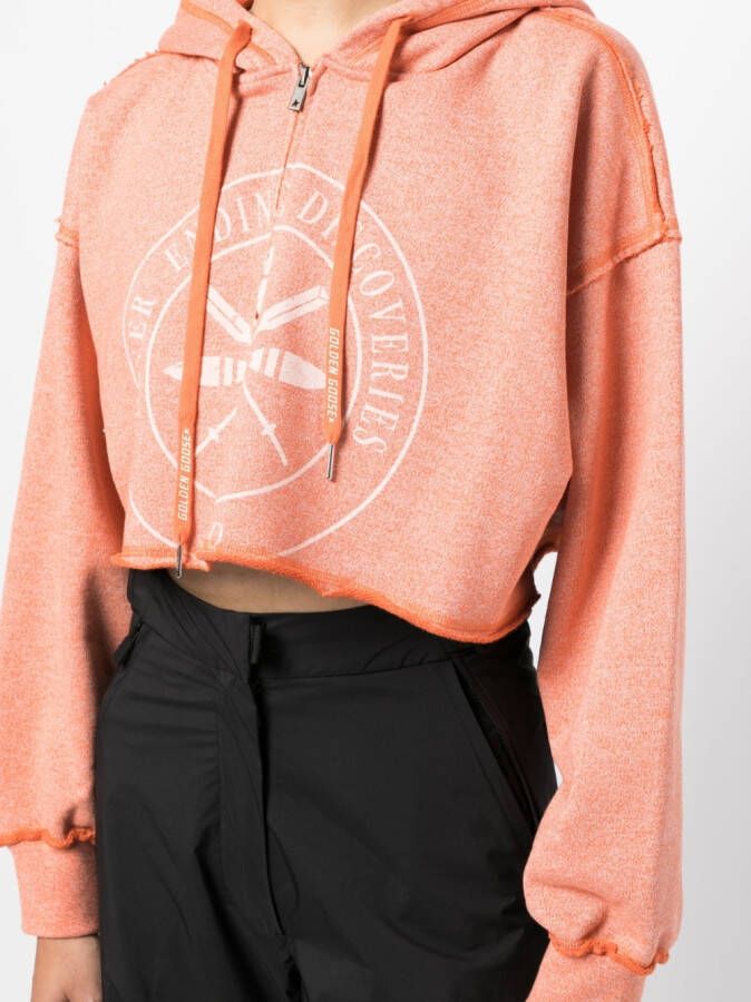 Golden Goose Cropped hoodie Oranje