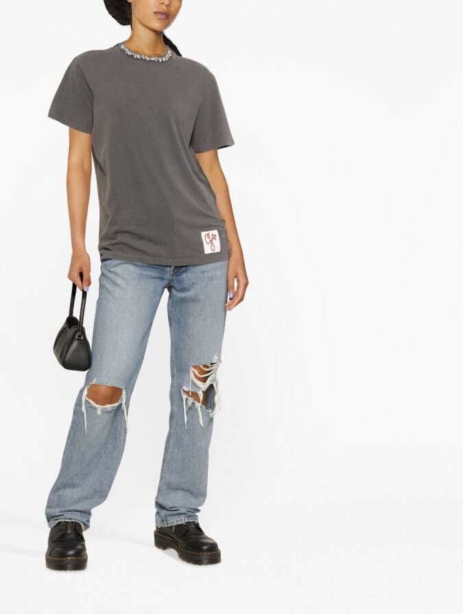 Golden Goose T-shirt verfraaid met kristallen Grijs