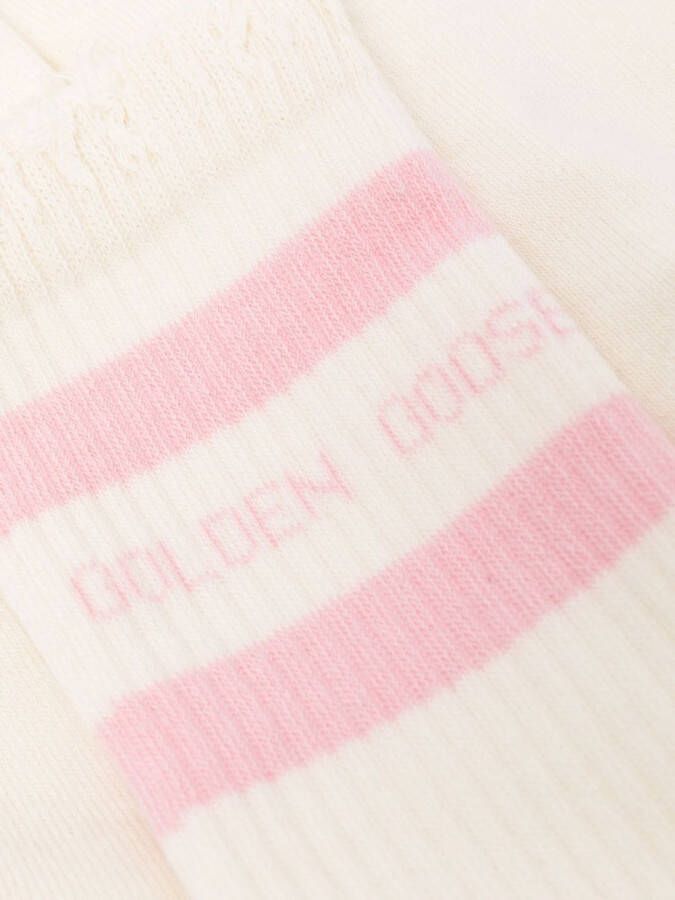 Golden Goose Gestreepte sokken Wit