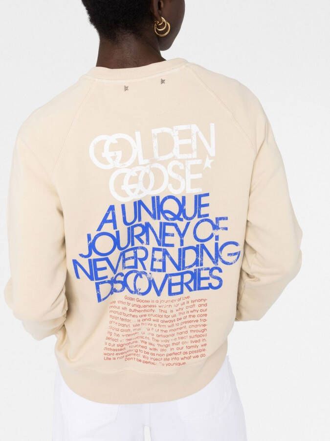 Golden Goose Sweater met grafische print Beige