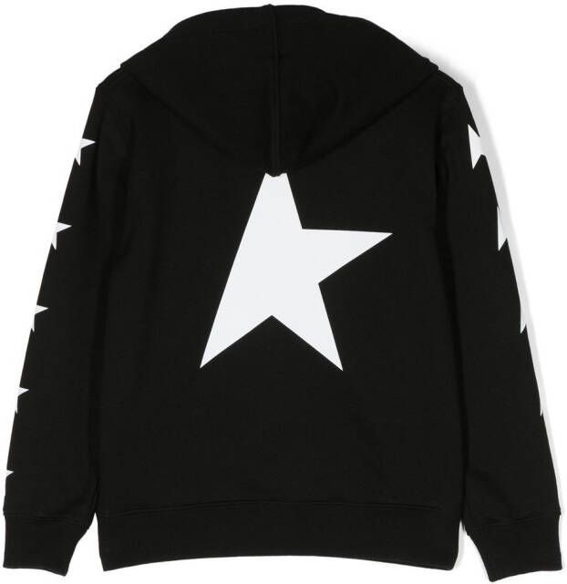 Golden Goose Kids Hoodie met sterrenprint Zwart