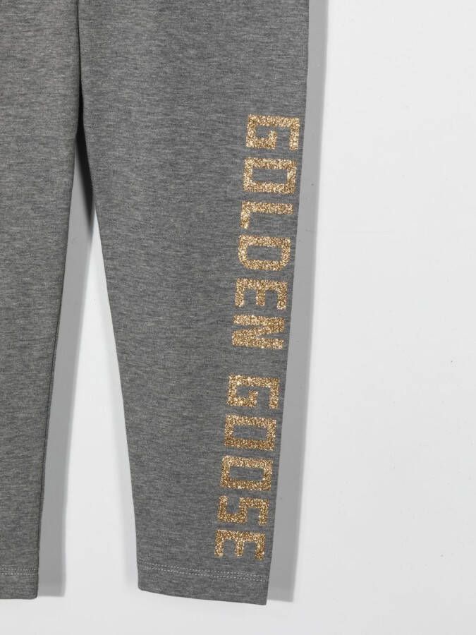 Golden Goose Kids Legging met logoprint Grijs