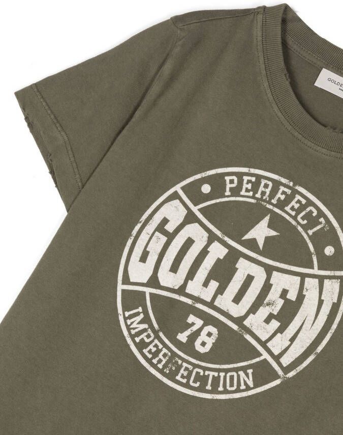 Golden Goose Kids T-shirt met logoprint Groen