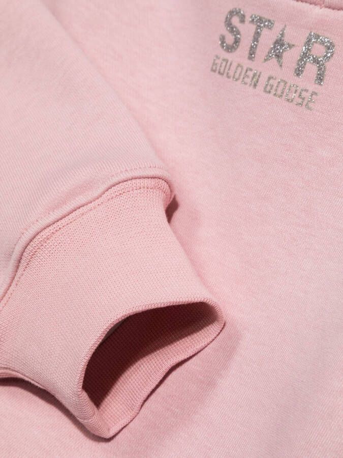 Golden Goose Kids Sweater met glitter patch Roze