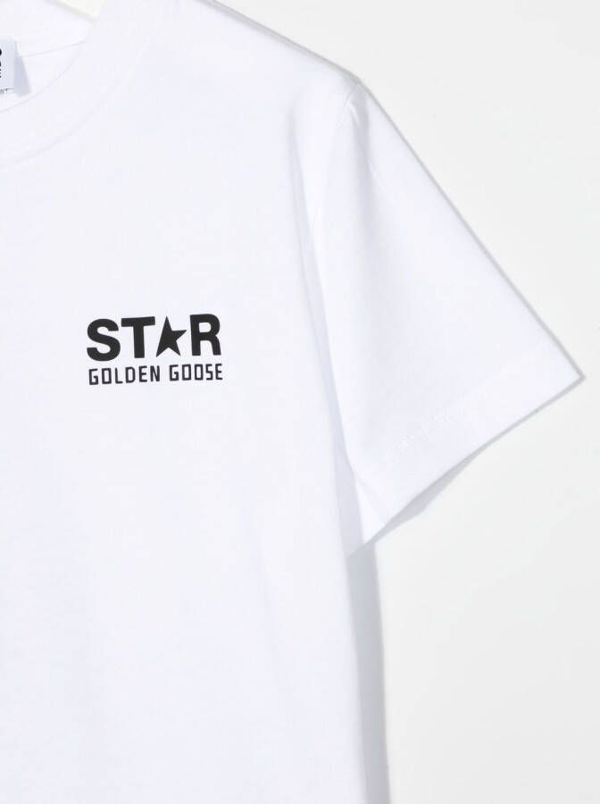 Golden Goose Kids T-shirt met logoprint Wit
