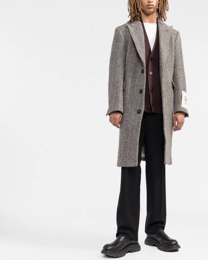 Golden Goose Mantel met enkele rij knopen Grijs