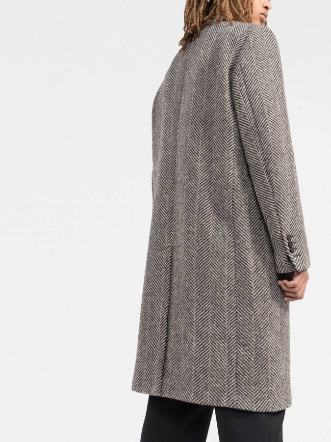 Golden Goose Mantel met enkele rij knopen Grijs