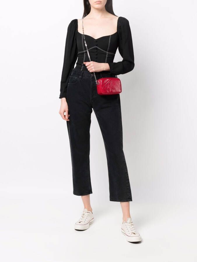 Golden Goose Star glanzende crossbodytas Zwart