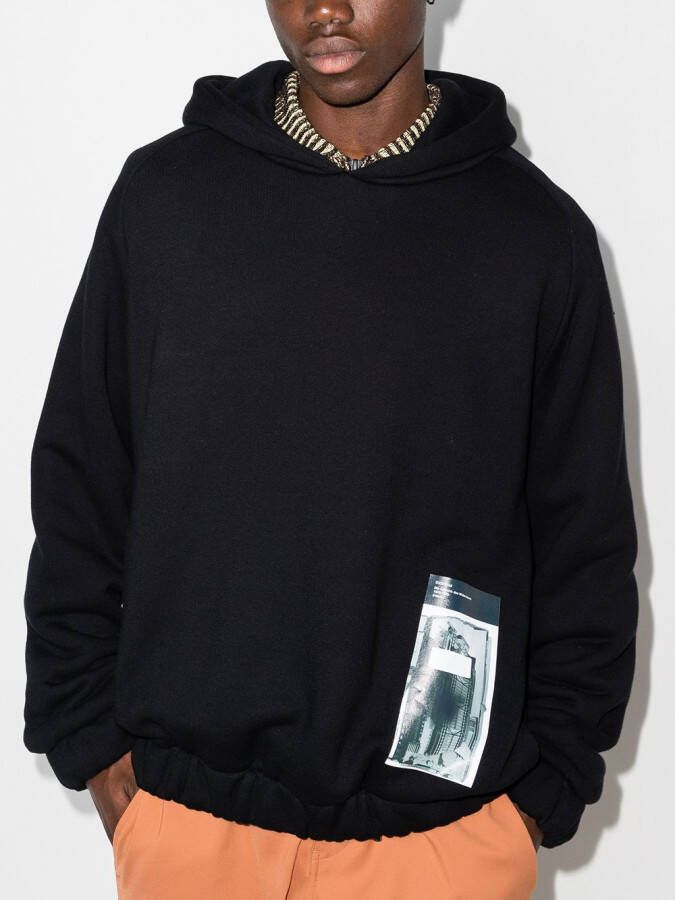 GR10K Katoenen hoodie Zwart