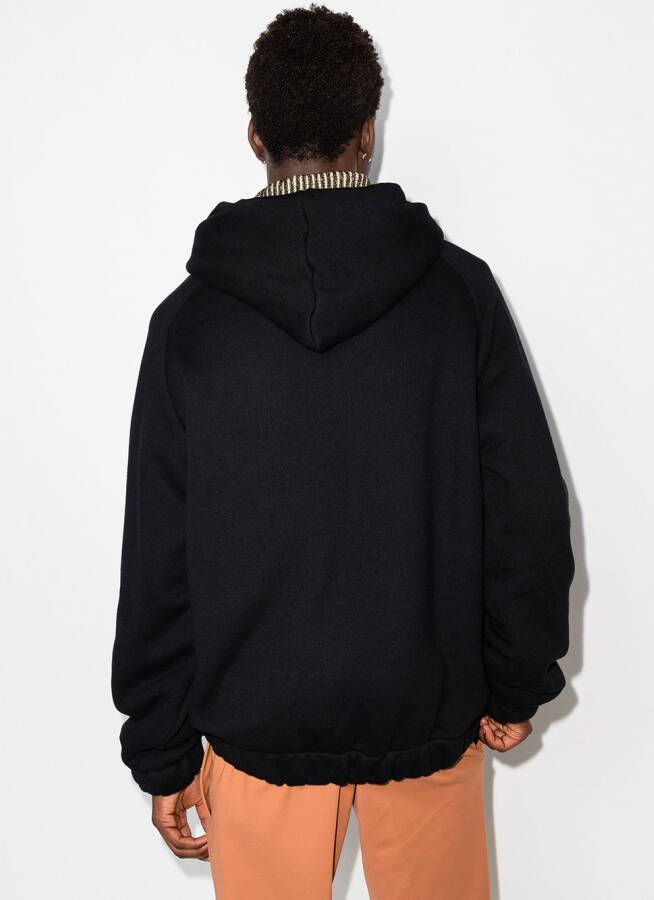 GR10K Katoenen hoodie Zwart