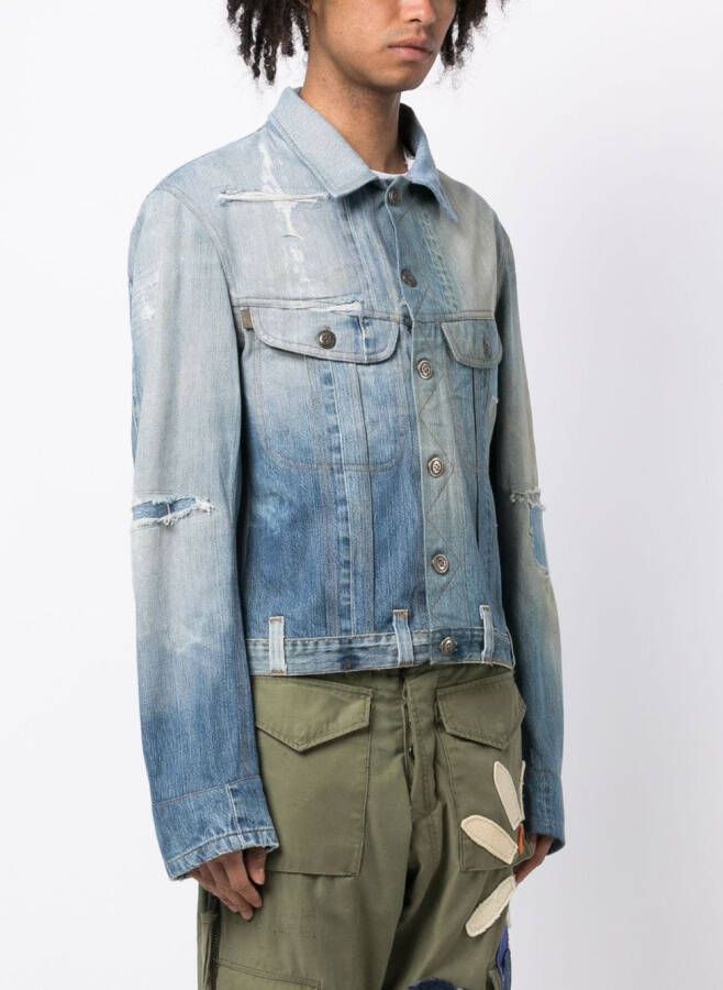 Greg Lauren Jack met gerafeld effect Blauw