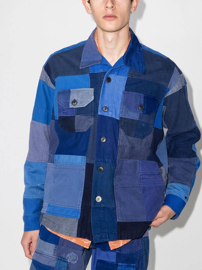 Greg Lauren Jack met patchwork Blauw