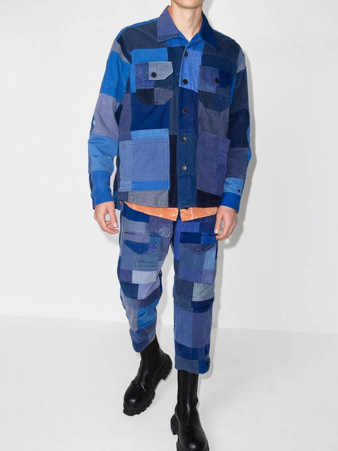 Greg Lauren Jack met patchwork Blauw