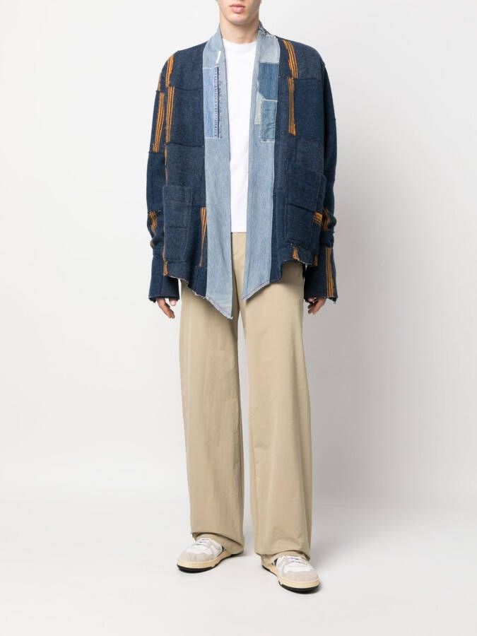 Greg Lauren Jas met patchwork Blauw