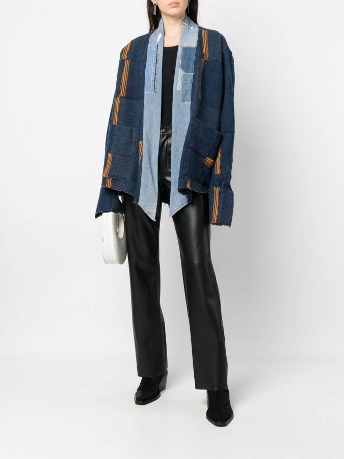 Greg Lauren Jas met patchwork Blauw