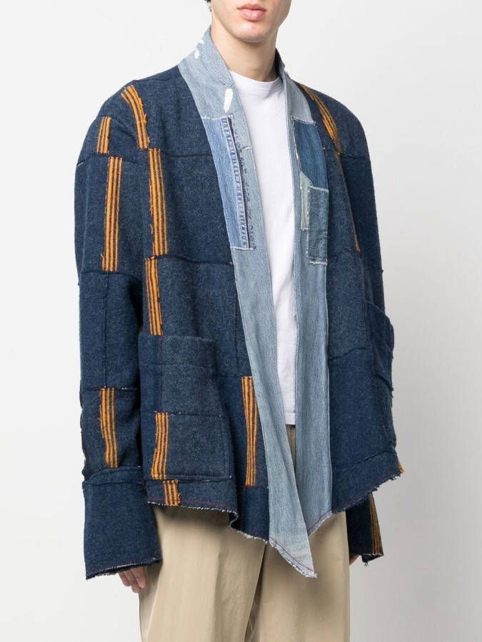 Greg Lauren Jas met patchwork Blauw