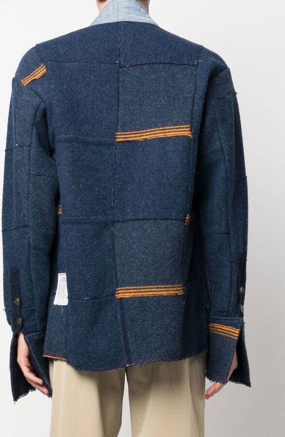 Greg Lauren Jas met patchwork Blauw