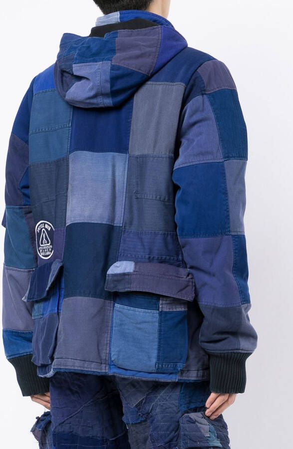 Greg Lauren Jas met patchwork Blauw