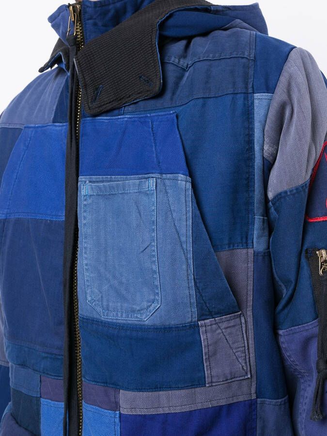 Greg Lauren Jas met patchwork Blauw