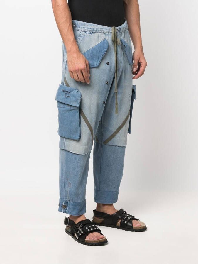 Greg Lauren Jeans met toelopende pijpen Blauw
