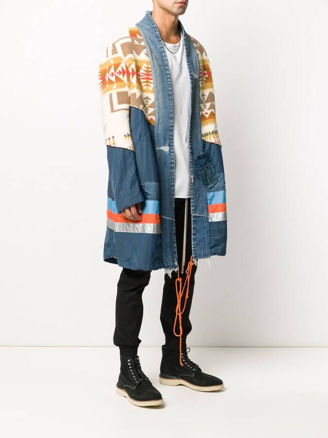 Greg Lauren Oversized jas Blauw