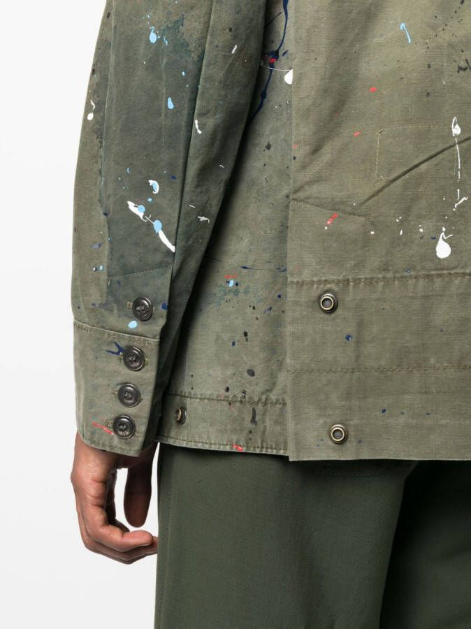 Greg Lauren Blazer met enkele rij knopen Groen