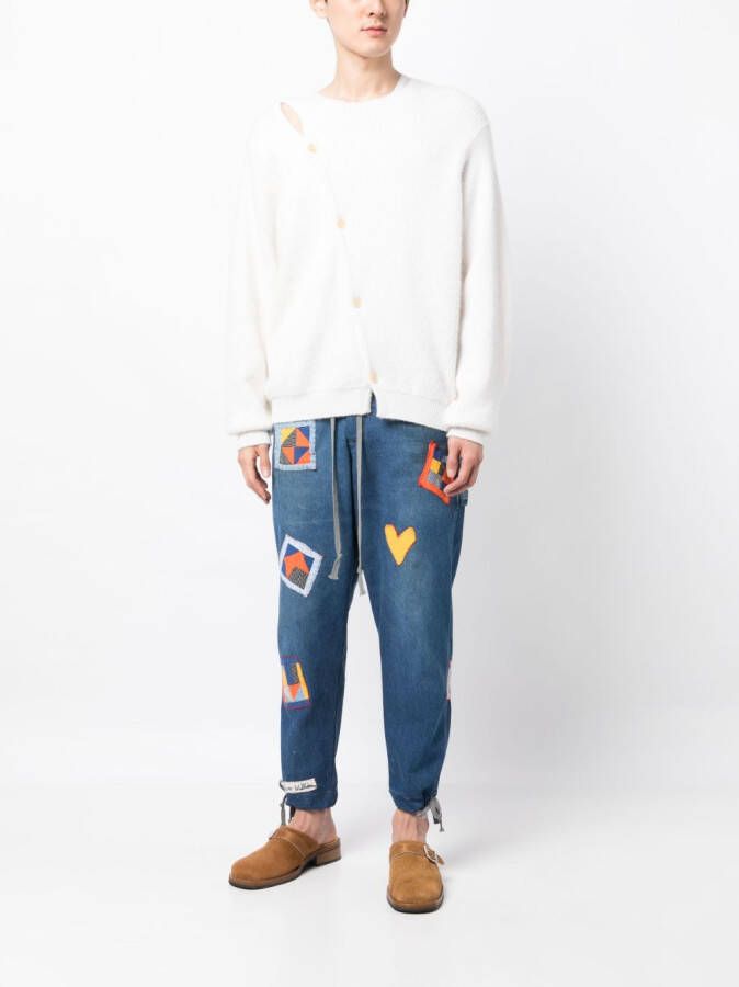 Greg Lauren Shorts met patch-detail Blauw