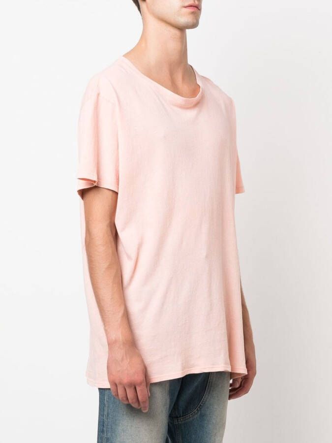 Greg Lauren T-shirt met ronde hals Roze