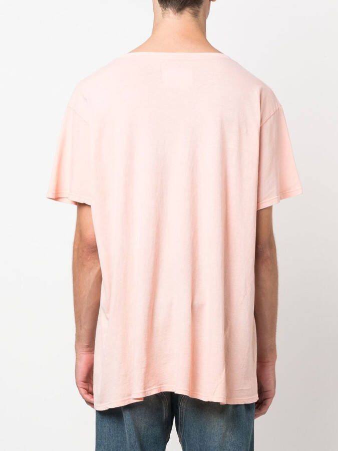 Greg Lauren T-shirt met ronde hals Roze