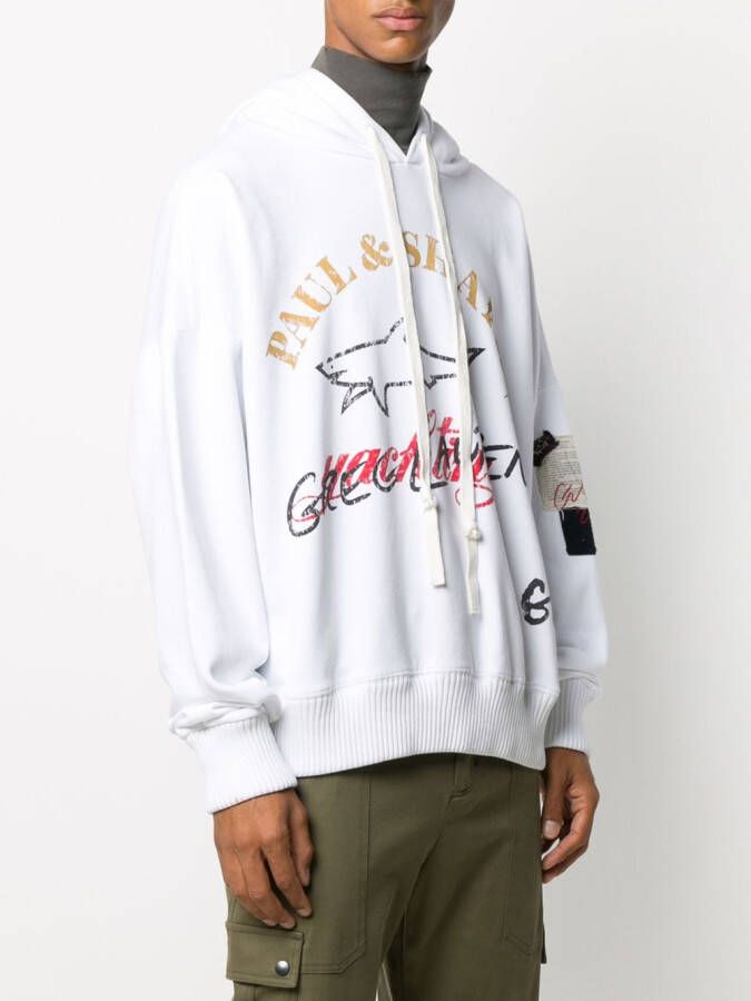 Greg Lauren X Paul & Shark Sweater met logoprint Wit