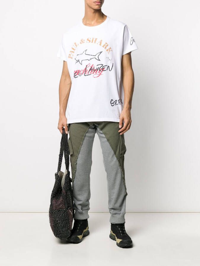 Greg Lauren X Paul & Shark T-shirt met ronde hals Wit