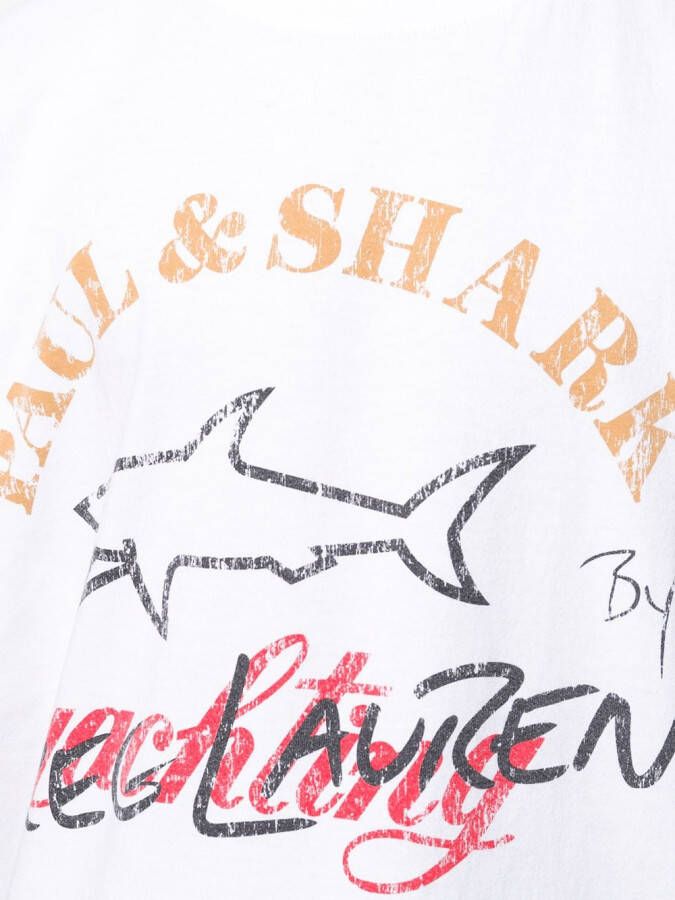 Greg Lauren X Paul & Shark T-shirt met ronde hals Wit