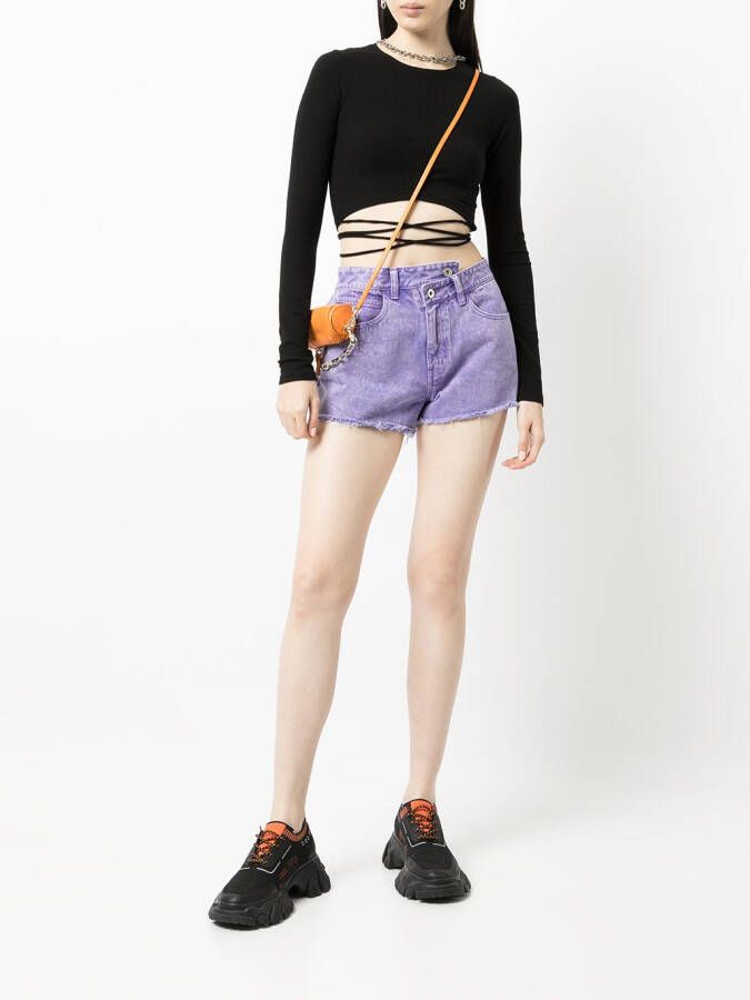 Ground Zero Denim shorts Paars