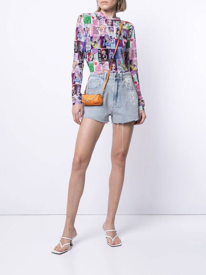 Ground Zero Gerafelde shorts Blauw