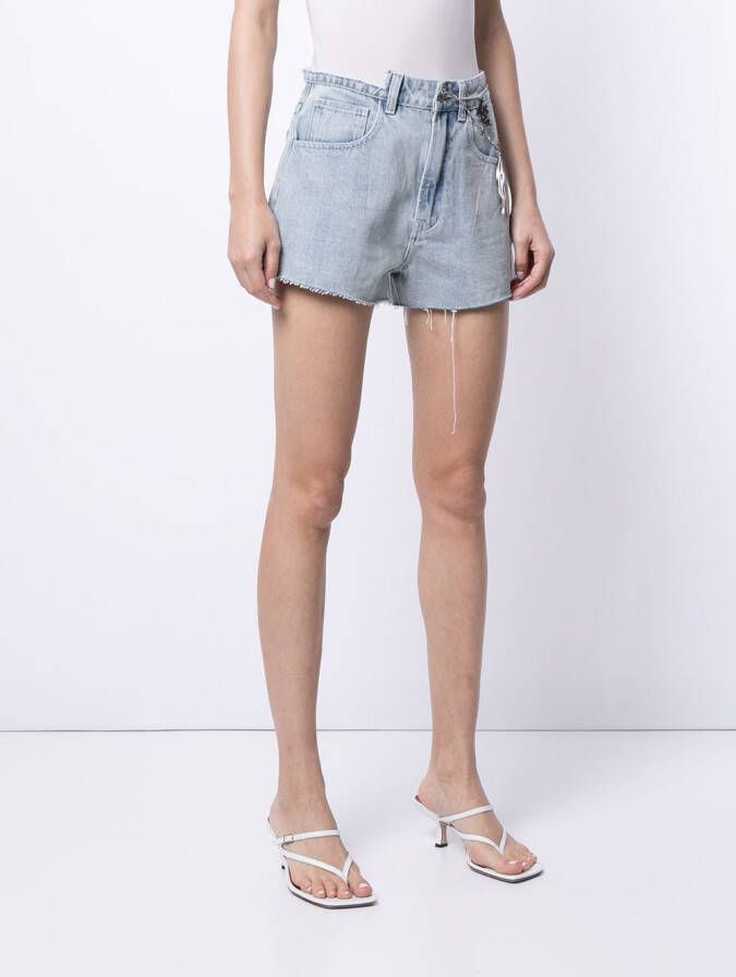 Ground Zero Gerafelde shorts Blauw