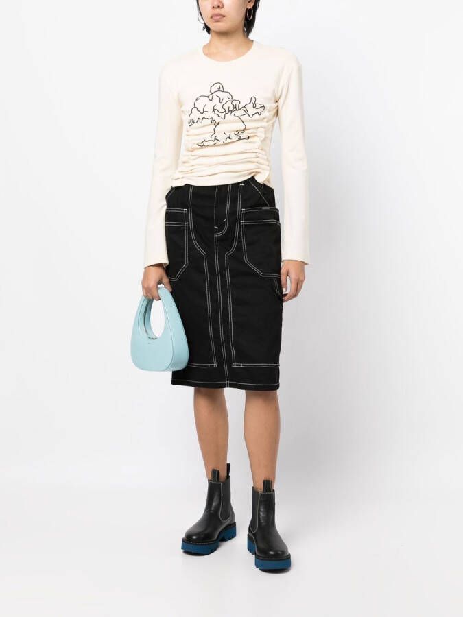 Ground Zero T-shirt met grafische print Beige
