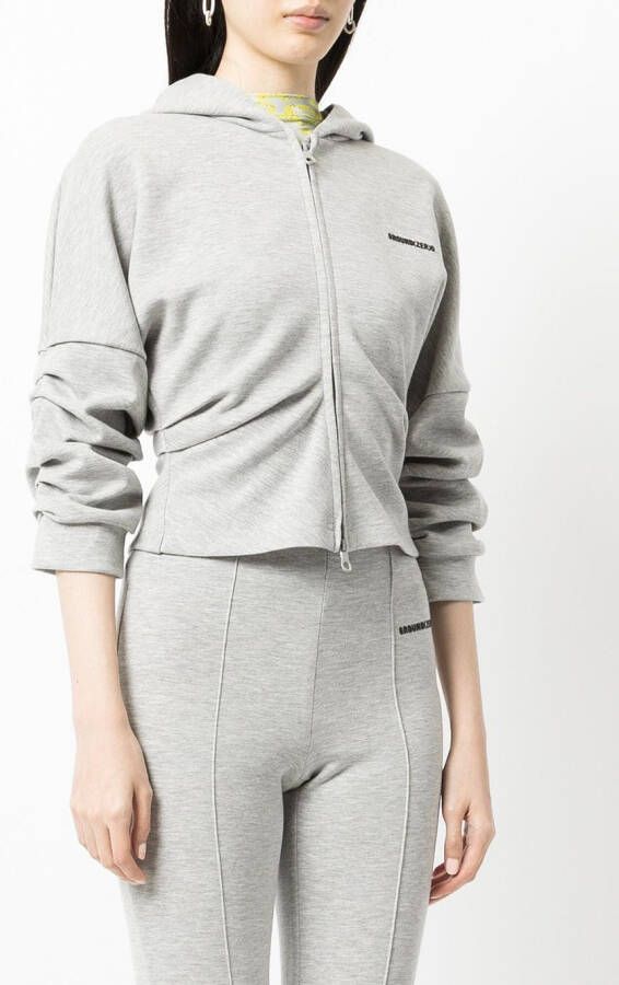Ground Zero Hoodie met gedrapeerde mouwen Grijs