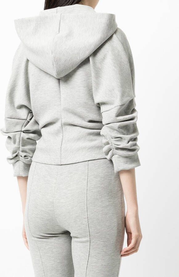 Ground Zero Hoodie met gedrapeerde mouwen Grijs