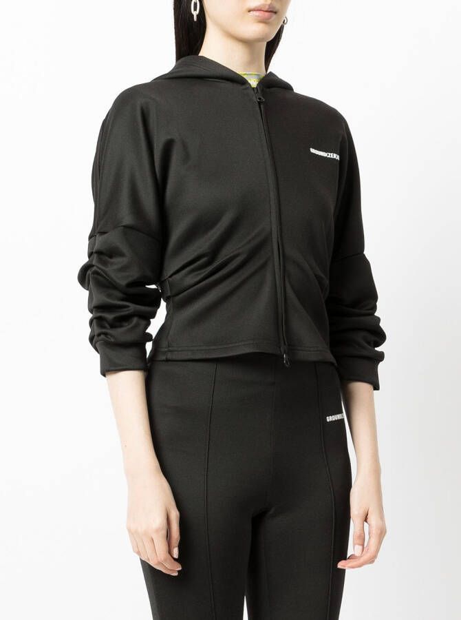 Ground Zero Hoodie met gedrapeerde mouwen Zwart