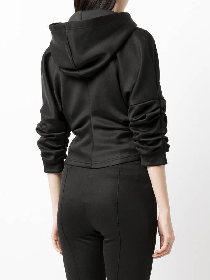 Ground Zero Hoodie met gedrapeerde mouwen Zwart