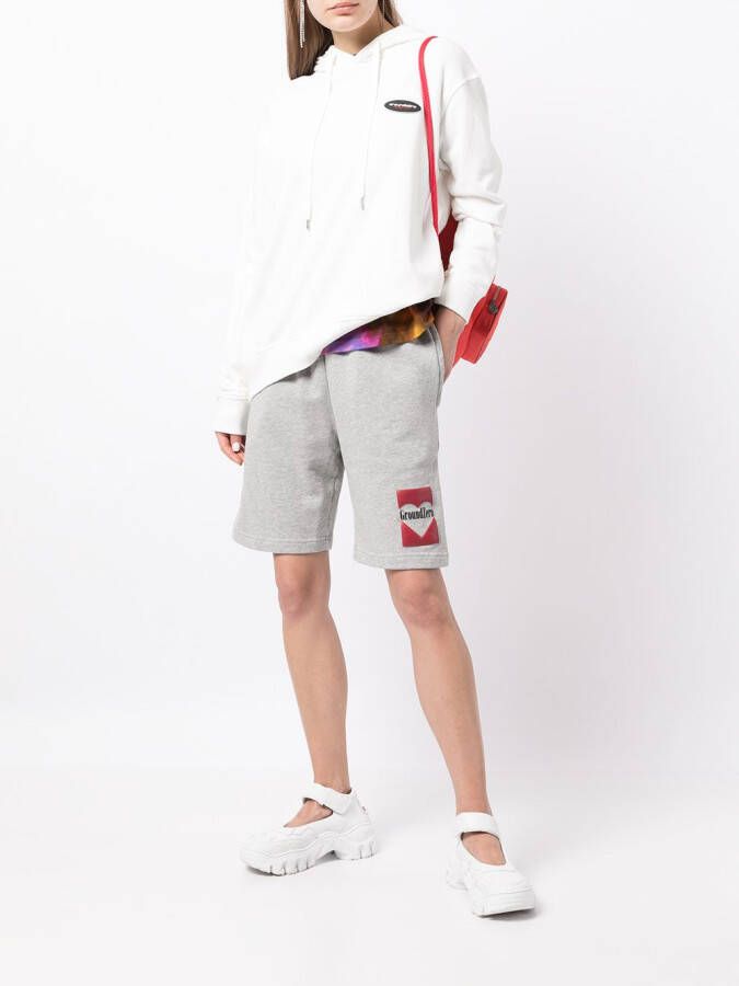 Ground Zero Hoodie met logopatch Wit